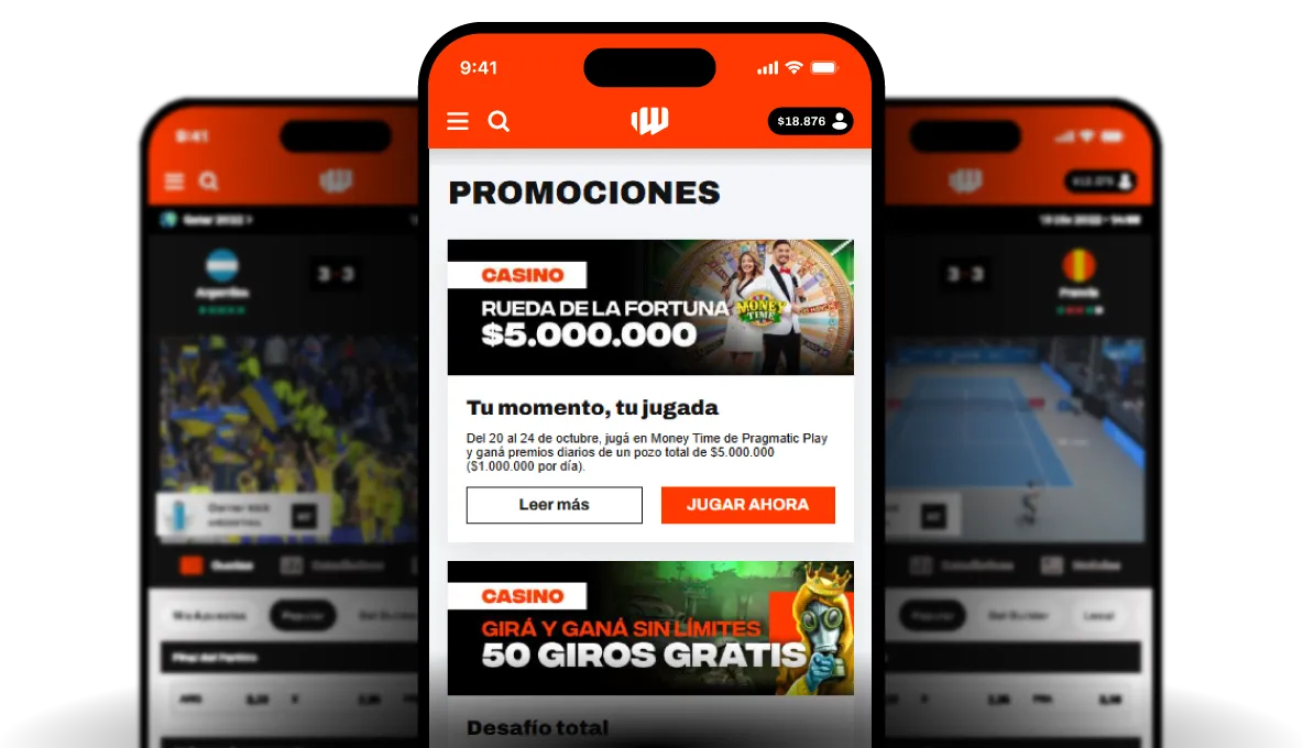 Imagen de celular con la app de apuestas de BetWarrior